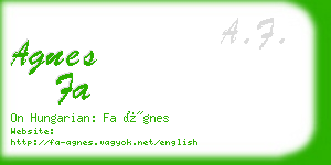 agnes fa business card